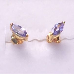 SOLD 10k YELLOW GOLD Marquis TANZANITE Earrings